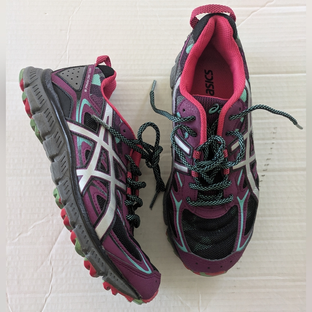 ASICS Women's Athletic Shoes in Magenta with Teal Accents